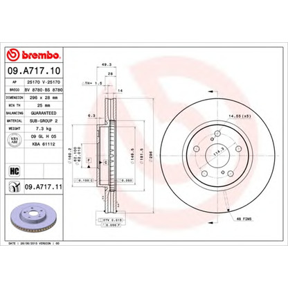 Zdjęcie Tarcza hamulcowa BREMBO 09A71710