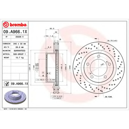 Photo Brake Disc BREMBO 09A9661X