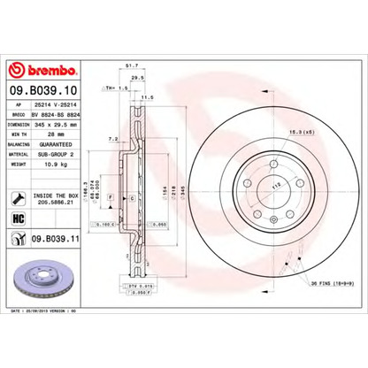 Foto Disco de freno BREMBO 09B03910