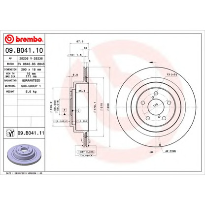 Photo Brake Disc BREMBO 09B04111