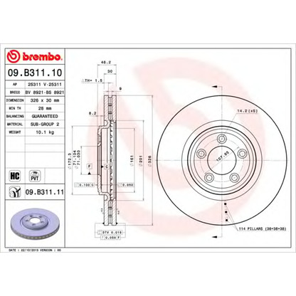 Zdjęcie Tarcza hamulcowa BREMBO 09B31111