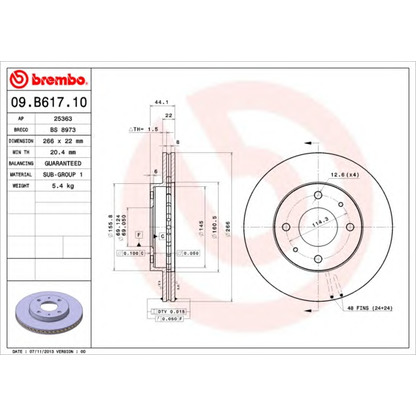 Zdjęcie Tarcza hamulcowa BREMBO 09B61710