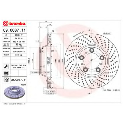 Foto Bremsscheibe BREMBO 09C08711