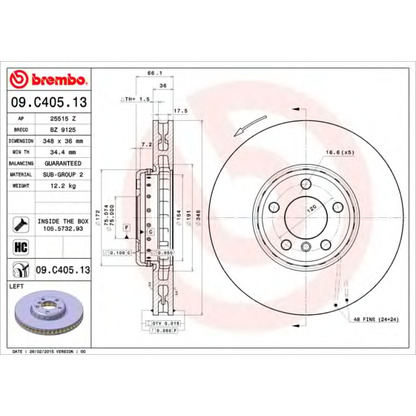 Zdjęcie Tarcza hamulcowa BREMBO 09C40513