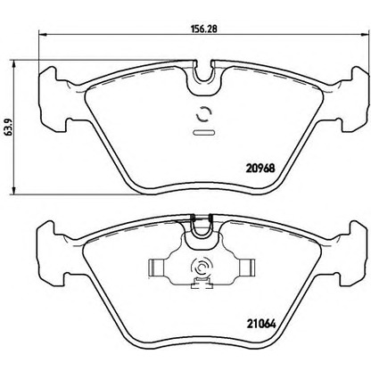 Фото Комплект тормозных колодок, дисковый тормоз BREMBO P06012