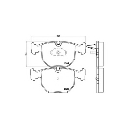 Photo Kit de plaquettes de frein, frein à disque BREMBO P06048