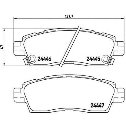 Photo Kit de plaquettes de frein, frein à disque BREMBO P10010