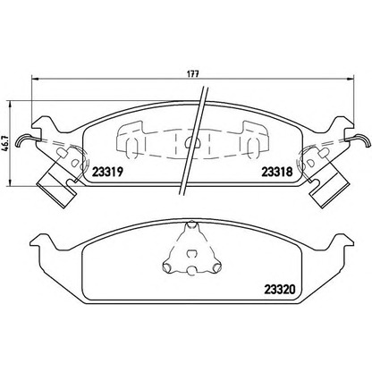 Фото Комплект тормозных колодок, дисковый тормоз BREMBO P11011