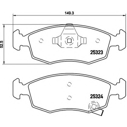 Фото Комплект тормозных колодок, дисковый тормоз BREMBO P11031