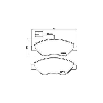 Photo Kit de plaquettes de frein, frein à disque BREMBO P23086