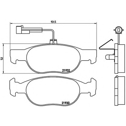 Фото Комплект тормозных колодок, дисковый тормоз BREMBO P23113