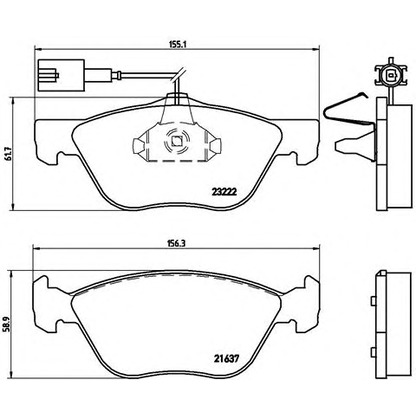 Фото Комплект тормозных колодок, дисковый тормоз BREMBO P23116