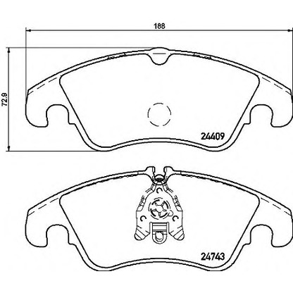 Photo Kit de plaquettes de frein, frein à disque BREMBO P24161