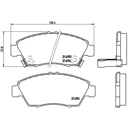 Foto Kit pastiglie freno, Freno a disco BREMBO P28023