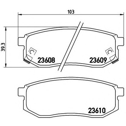 Photo Brake Pad Set, disc brake BREMBO P30030