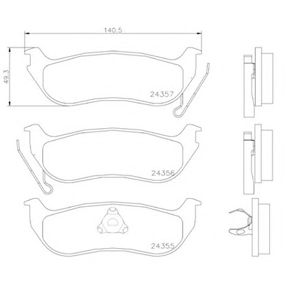 Zdjęcie Zestaw klocków hamulcowych, hamulce tarczowe BREMBO P37009