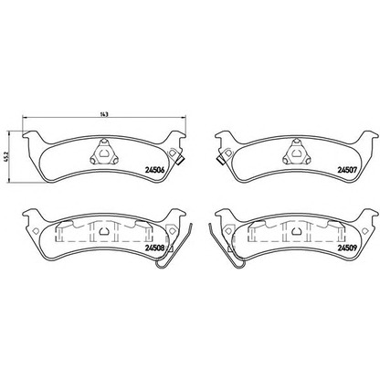 Photo Kit de plaquettes de frein, frein à disque BREMBO P37012