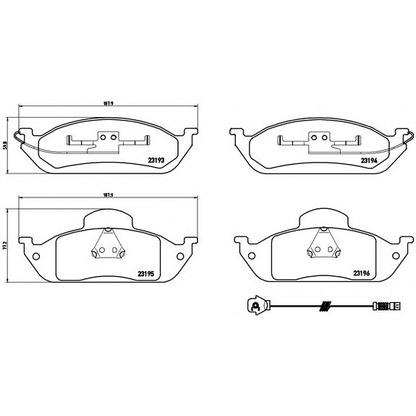 Foto Bremsbelagsatz, Scheibenbremse BREMBO P50039