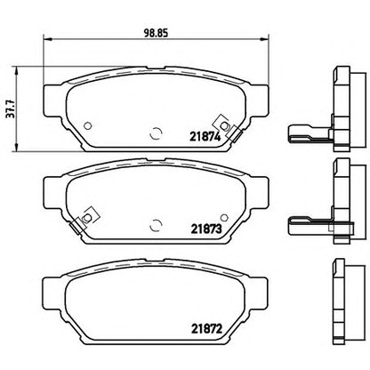 Photo Brake Pad Set, disc brake BREMBO P54016