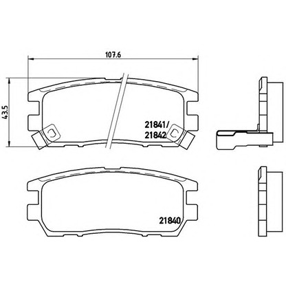 Photo Brake Pad Set, disc brake BREMBO P54018