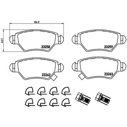 Foto Kit pastiglie freno, Freno a disco BREMBO P59031