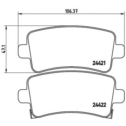 Photo Brake Pad Set, disc brake BREMBO P59059