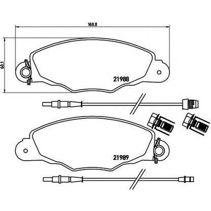 Photo Kit de plaquettes de frein, frein à disque BREMBO P61102