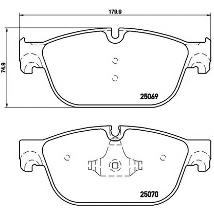 Фото Комплект тормозных колодок, дисковый тормоз BREMBO P61107