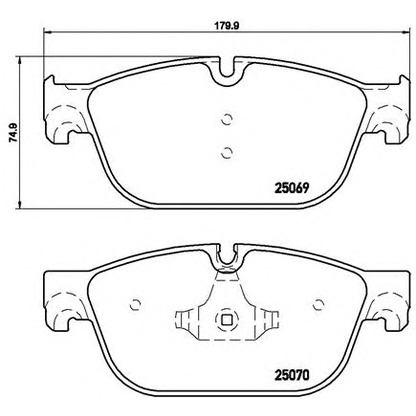 Фото Комплект тормозных колодок, дисковый тормоз BREMBO P61115