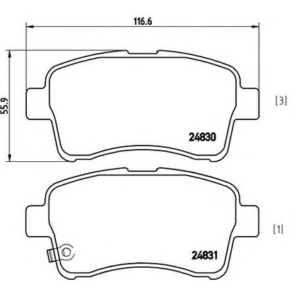 Foto Kit pastiglie freno, Freno a disco BREMBO P79021