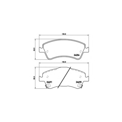 Foto Kit pastiglie freno, Freno a disco BREMBO P83081