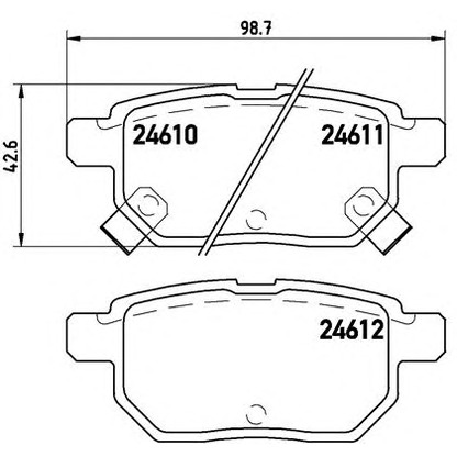 Фото Комплект тормозных колодок, дисковый тормоз BREMBO P83083