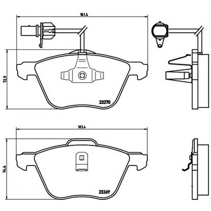 Photo Kit de plaquettes de frein, frein à disque BREMBO P85061