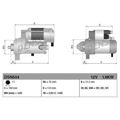 Foto Motor de arranque DENSO DSN504