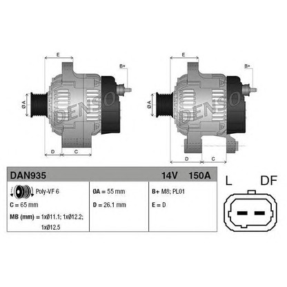 Zdjęcie Alternator DENSO DAN935