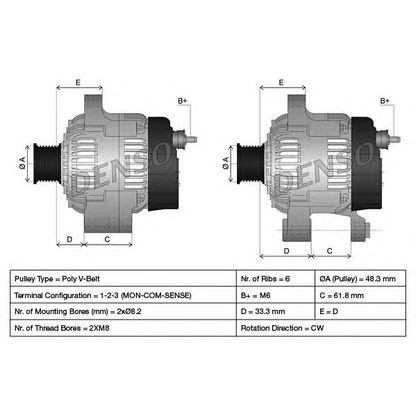 Zdjęcie Alternator DENSO DAN507