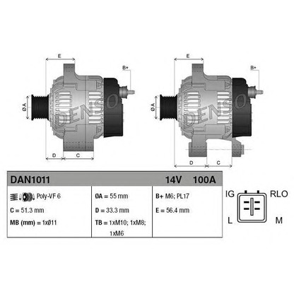 Foto Alternatore DENSO DAN1011