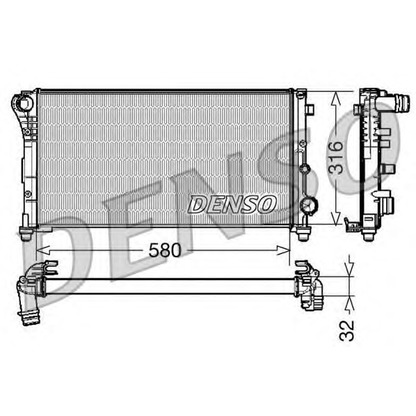 Foto Radiador, refrigeración del motor DENSO DRM09084