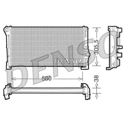 Фото Радиатор, охлаждение двигателя DENSO DRM13010