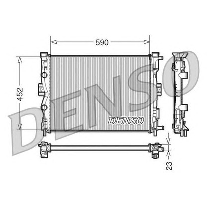 Фото Радиатор, охлаждение двигателя DENSO DRM23055