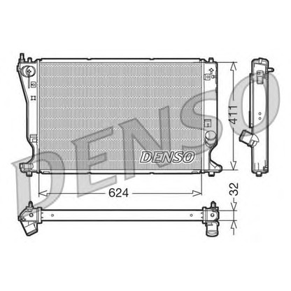 Фото Радиатор, охлаждение двигателя DENSO DRM50032