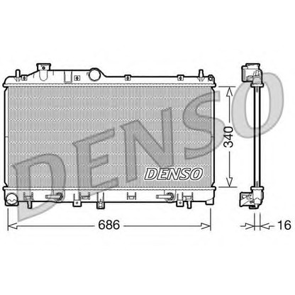 Foto Radiador, refrigeración del motor DENSO DRM36009