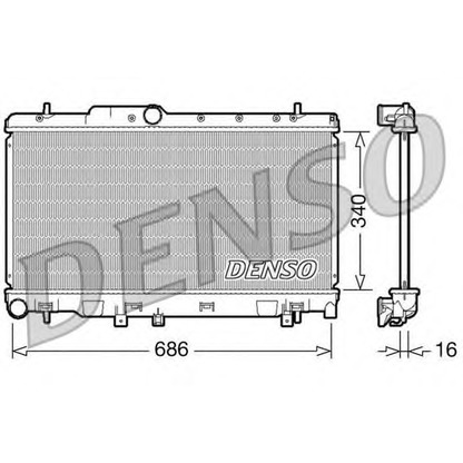 Foto Radiador, refrigeración del motor DENSO DRM36010