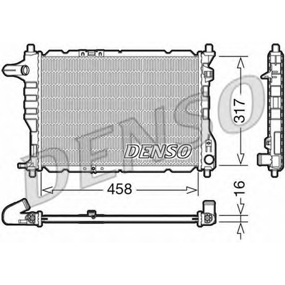 Фото Радиатор, охлаждение двигателя DENSO DRM08005