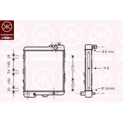 Foto Radiador, refrigeración del motor KLOKKERHOLM 0017302038