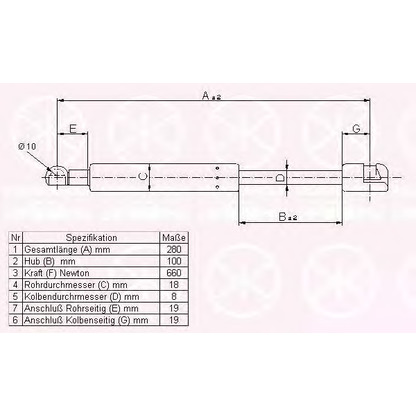 Фото Газовая пружина, крышка багажник KLOKKERHOLM 00177105