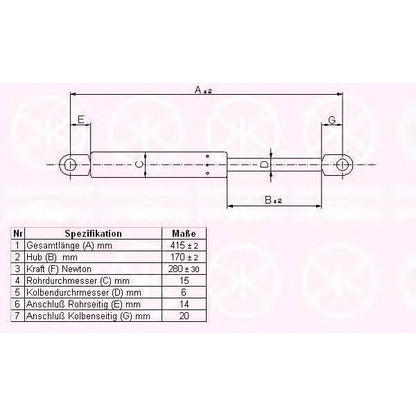 Foto Ammortizzatore pneumatico, Cofano motore KLOKKERHOLM 00602802