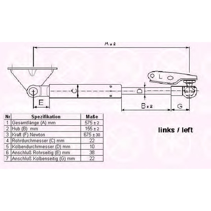 Photo Gas Spring, boot-/cargo area KLOKKERHOLM 81687101