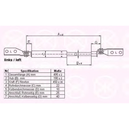 Photo Gas Spring, boot-/cargo area KLOKKERHOLM 34077101