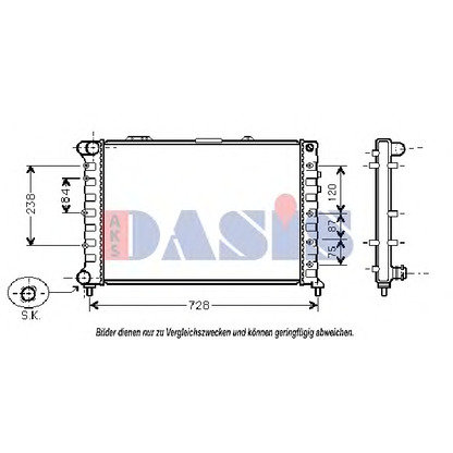 Photo Radiateur, refroidissement du moteur AKS DASIS 011010N